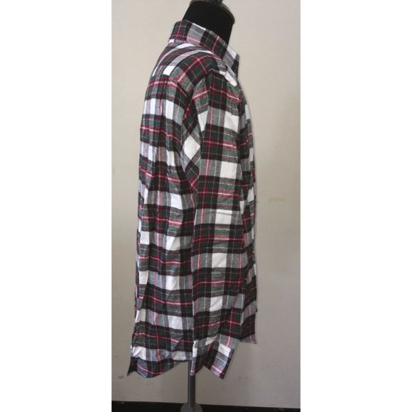 David Taylor Mens Red, Green, White Plaid Button Up Flannel Shirt Size L- NWT - Picture 3 of 4